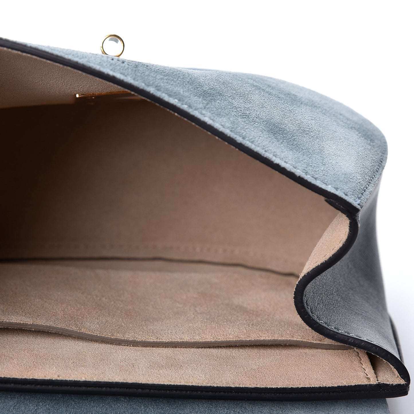 Suede Smooth Calfskin Mini Drew Shoulder Bag Cloudy Blue