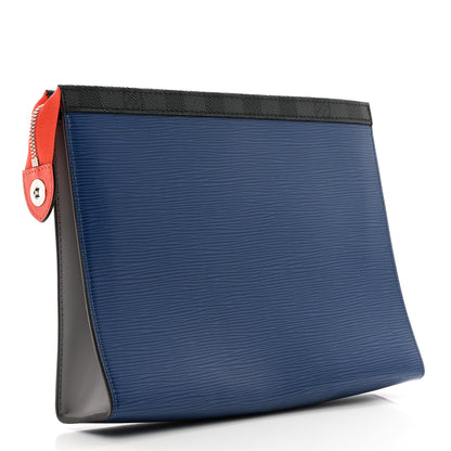 Louis Vuitton Epi Damier Graphite Pochette Voyage MM Blue Grey 3 of 7