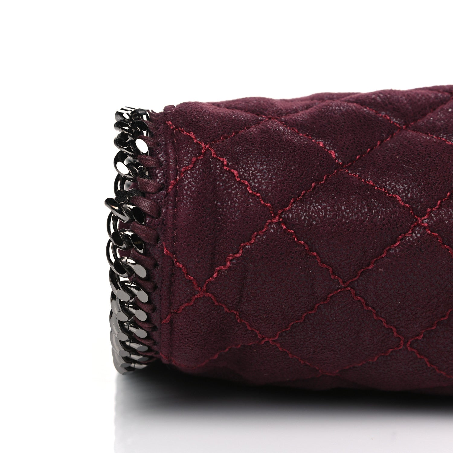 Stella McCartney Shaggy Deer Quilted Small Falabella Tote Burgundy 7 of 7