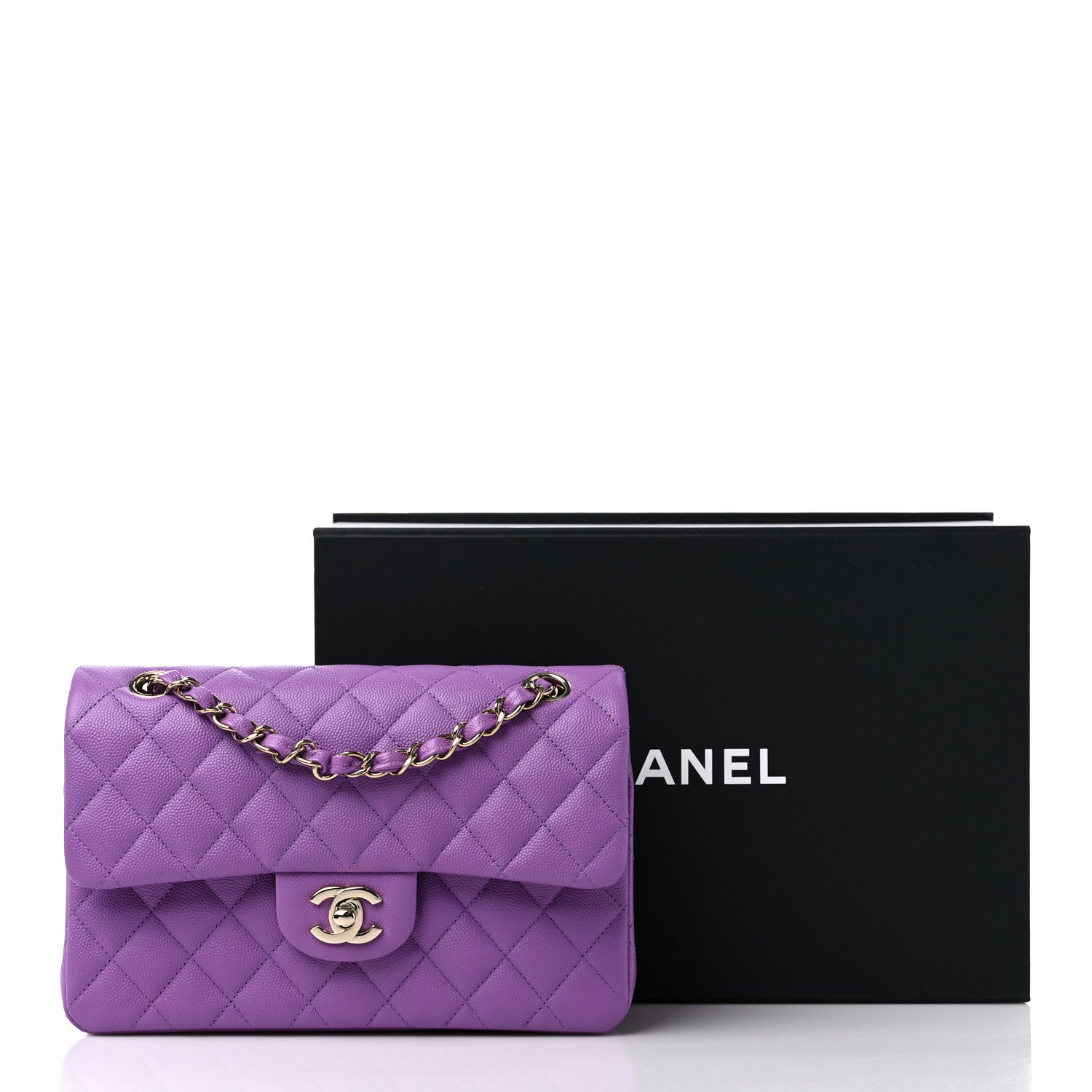 Chanel Lambskin Quilted Small Double Flap Purple 10 of 10