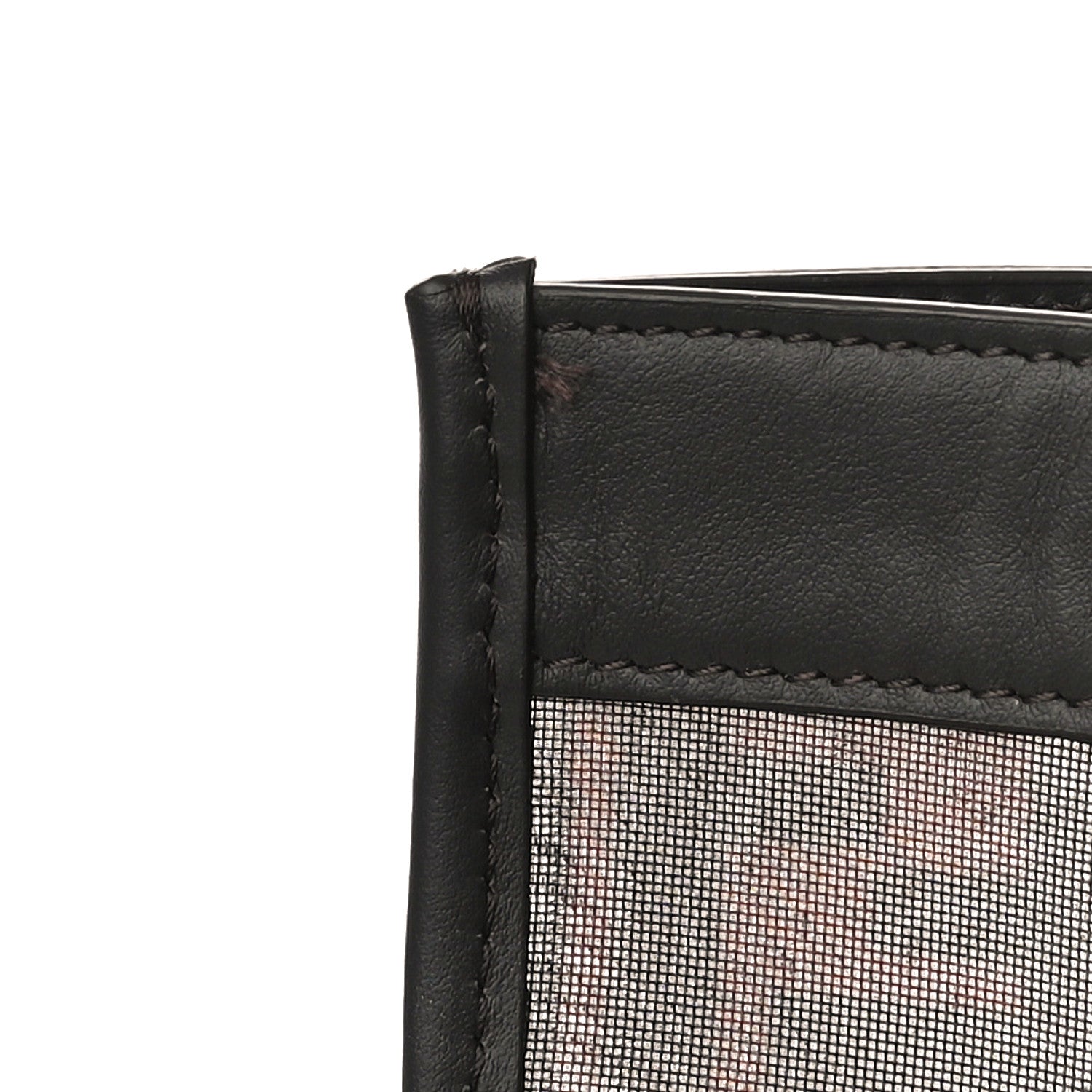Fendi Mesh Vitello Century Cuoio FF 1974 Medium Runaway Shopper Tote Marrone Black Ebano 11 of 12