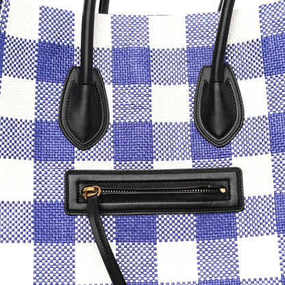 Celine Gingham Woven Medium Phantom Luggage Cobalt 7 of 9