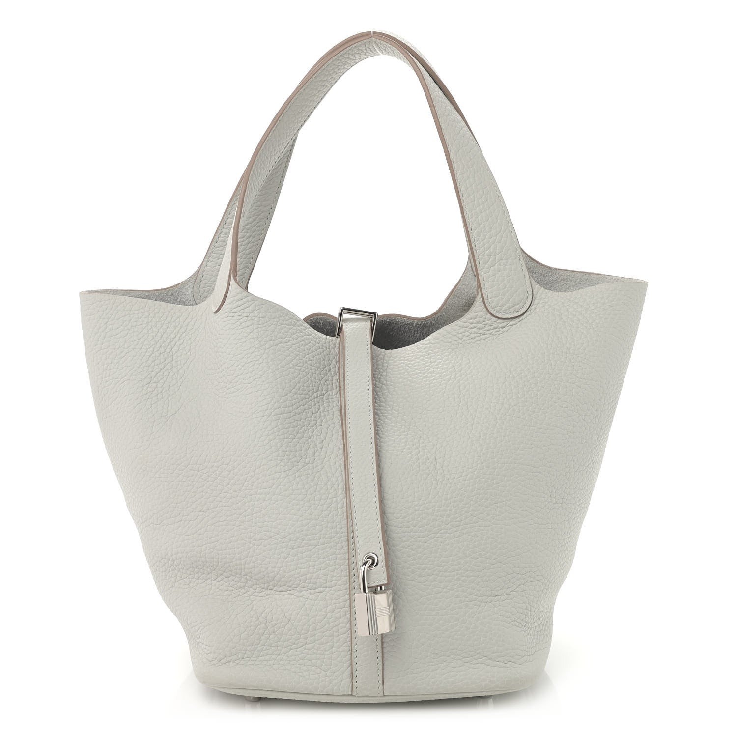Hermes Taurillon Clemence Picotin Lock 22 MM Gris Perle 1 of 12