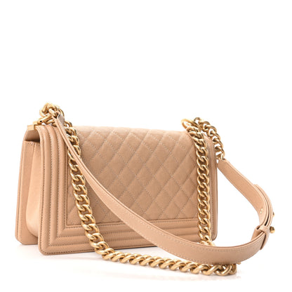 Chanel Caviar Quilted Medium Boy Flap Beige 3 of 11