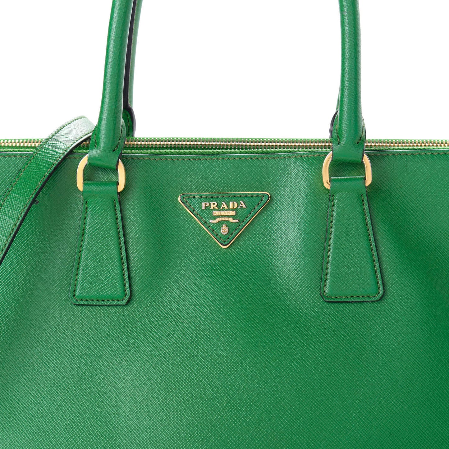 Saffiano Large Galleria Double Zip Tote Verde