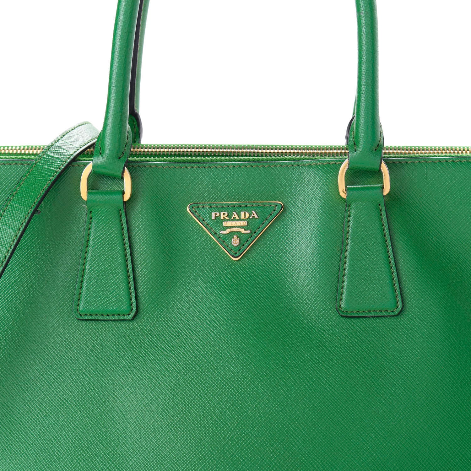 Prada Saffiano Large Galleria Double Zip Tote Verde 9 of 9