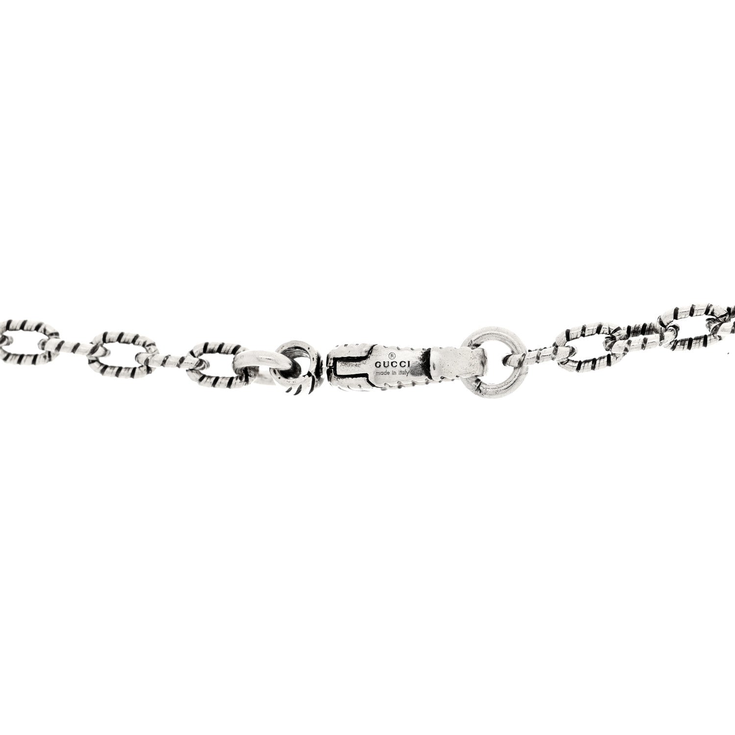 Gucci Sterling Silver Small Textured Interlocking G Pendant Necklace 4 of 4