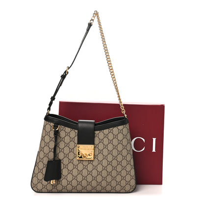 Gucci GG Supreme Monogram Medium Padlock Shoulder Bag Black 11 of 11