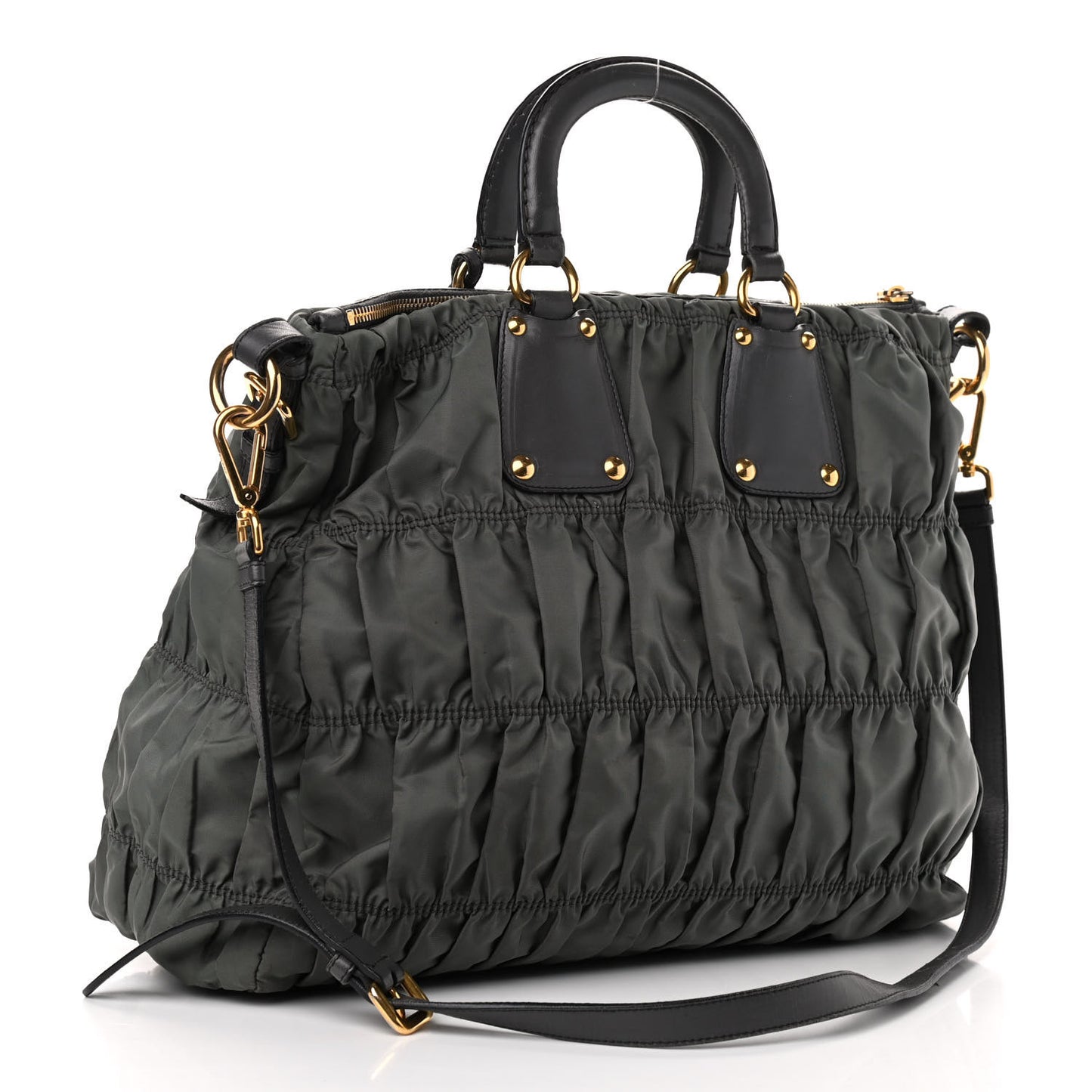 Tessuto Nylon Gaufre Tote Fumo
