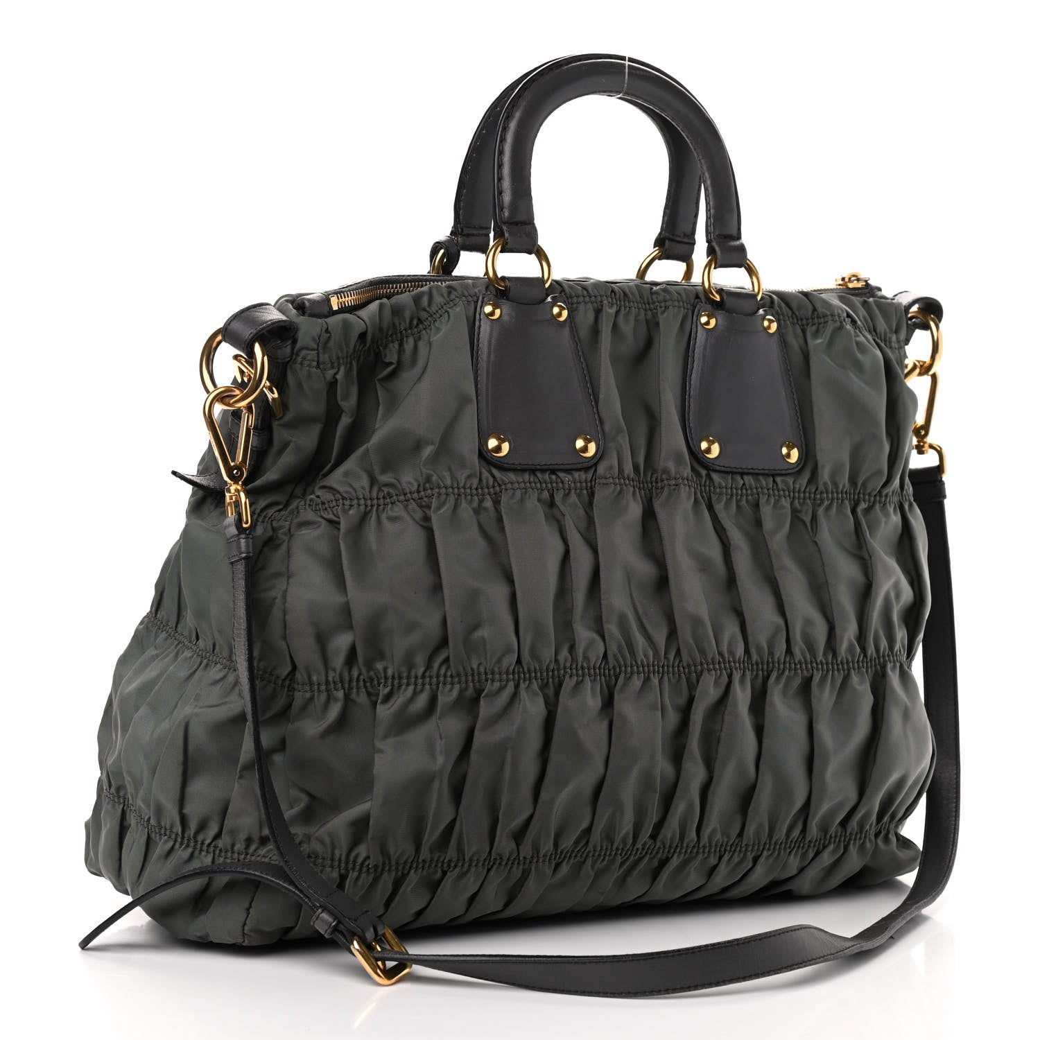 Prada Tessuto Nylon Gaufre Tote Fumo 3 of 18