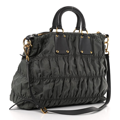Prada Tessuto Nylon Gaufre Tote Fumo 3 of 18