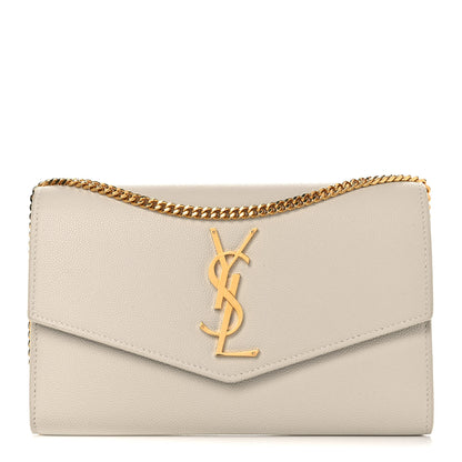 Saint Laurent Grain De Poudre Monogram Uptown Chain Wallet Crema Soft 2 of 10