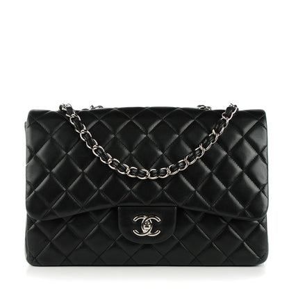 Chanel Lambskin Quilted Jumbo Single Flap Black 1 of 9