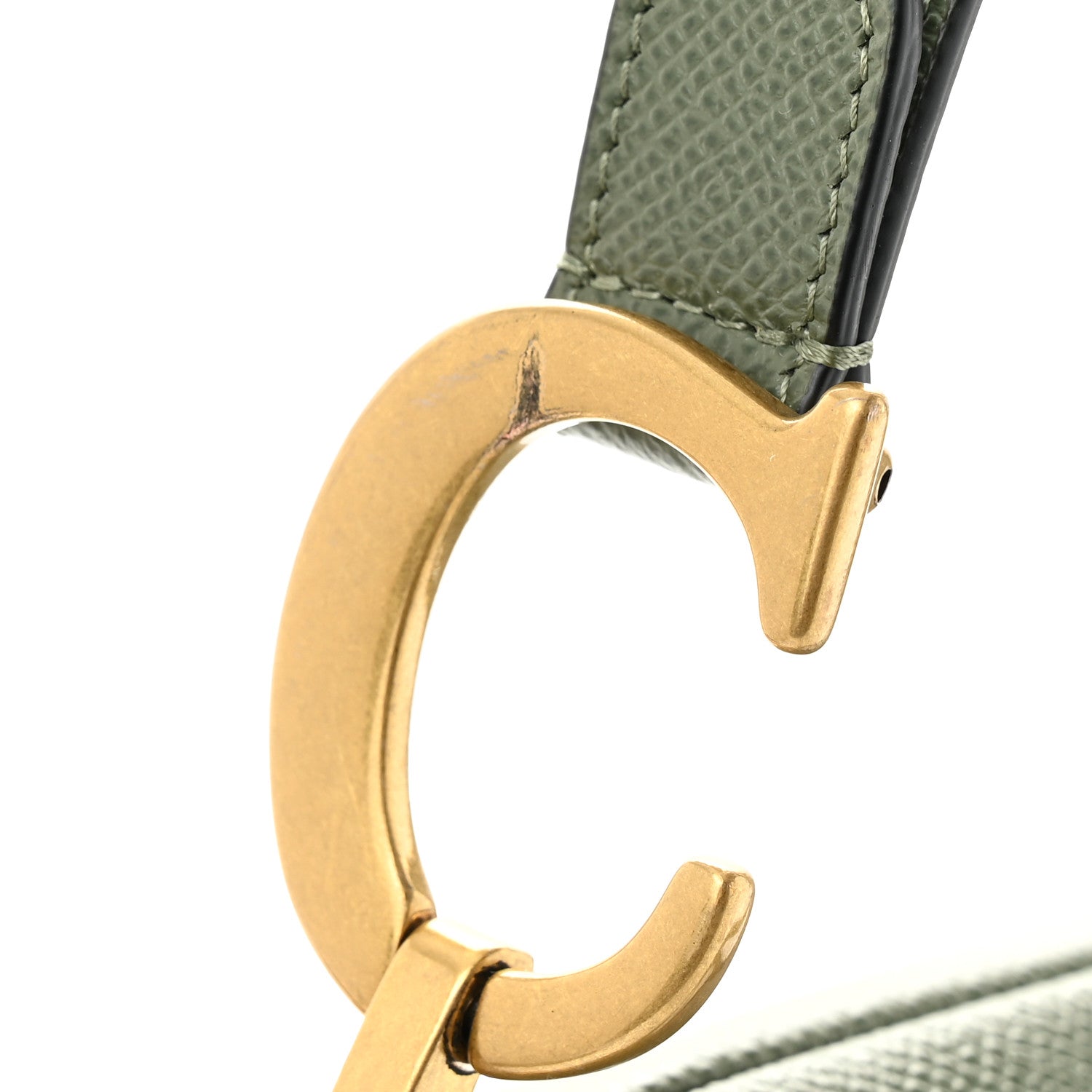 Christian Dior Grained Calfskin Saddle Bag With Strap Sage 13 of 14