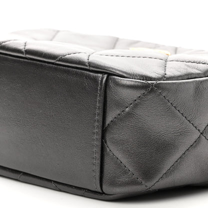 Chanel Metallic Calfskin Pearl Quilted CC Mini Camera Case Ruthenium 10 of 12