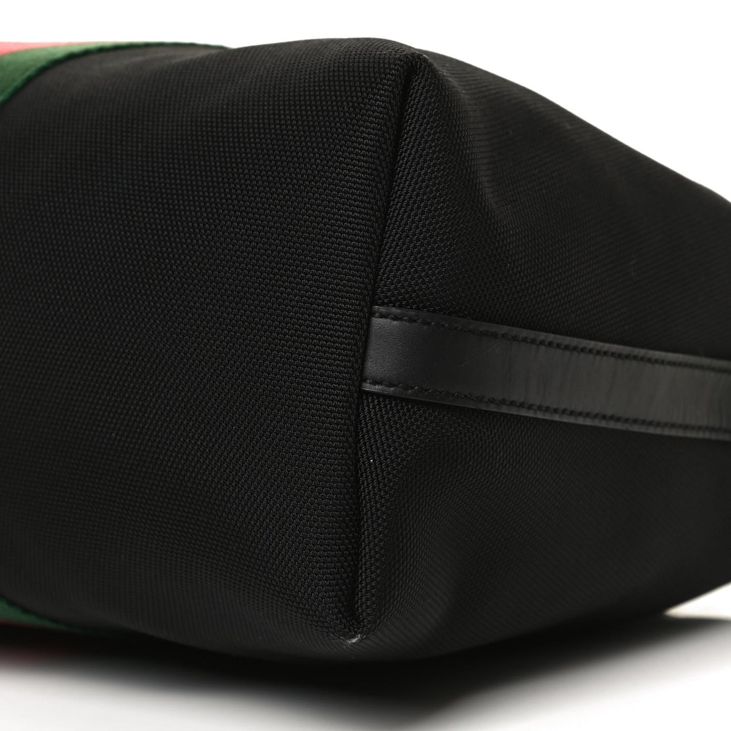 Nylon Web Top Handle Shoulder Bag Black