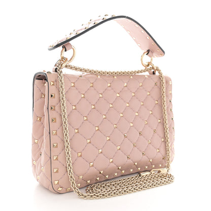 Valentino Garavani Lambskin Medium Rockstud Spike Shoulder Bag Poudre 3 of 15