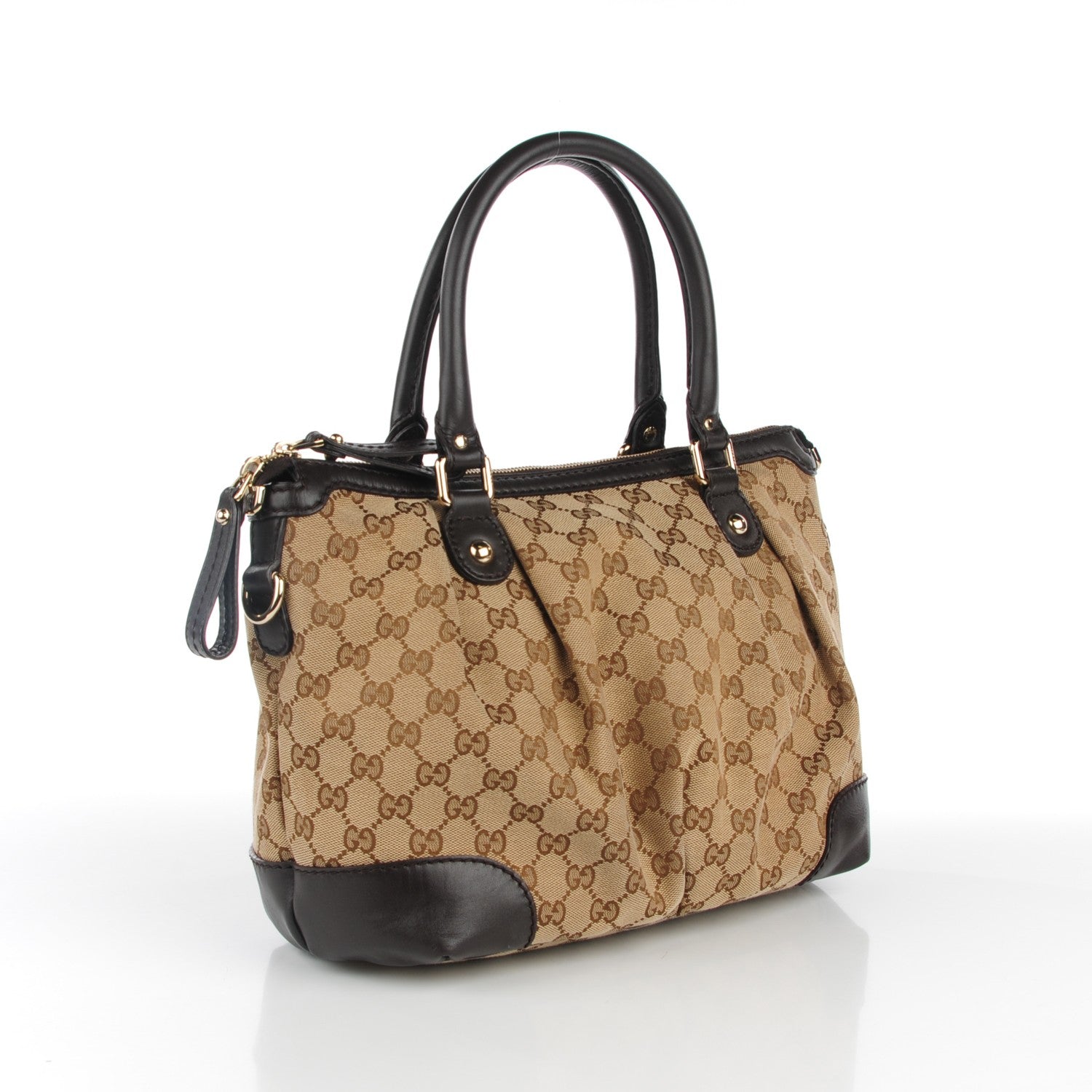Gucci Monogram Medium Sukey Top Handle Dark Brown 3 of 7