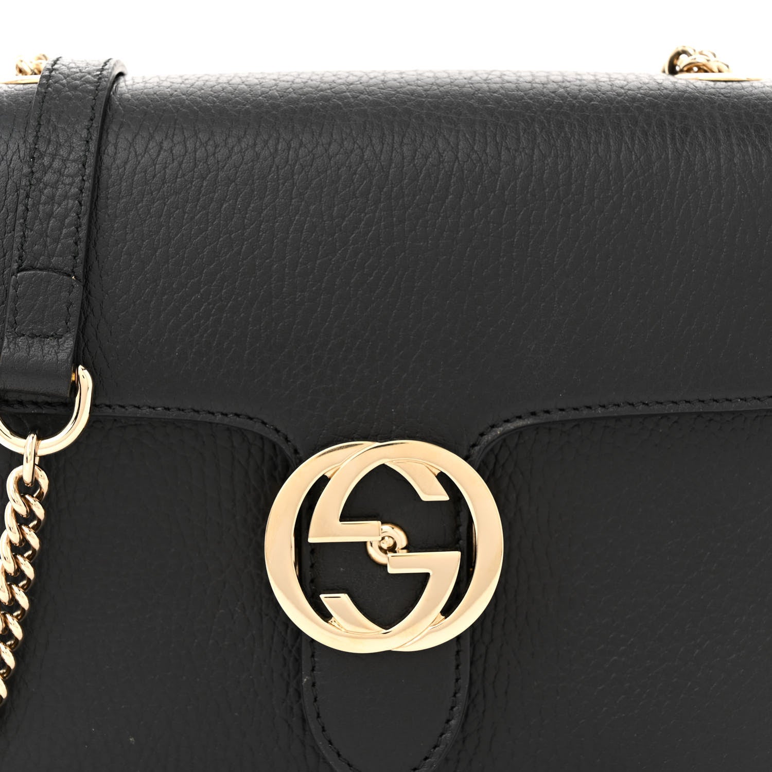 Gucci Dollar Calfskin Small Interlocking G Shoulder Bag Black 8 of 12