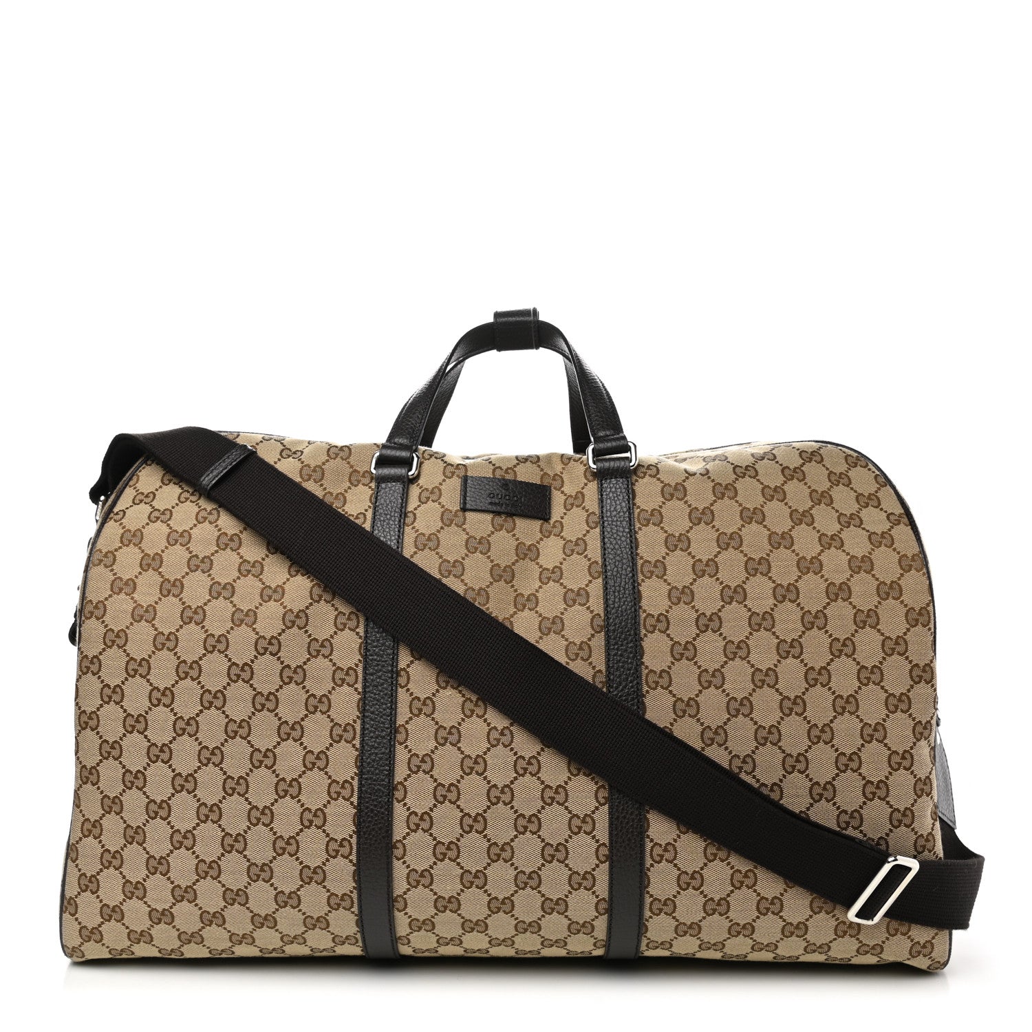 Gucci Monogram Dollar Calfskin Large Boston Duffle Bag Beige Ebony Testa di Moro Marrone Scuro 1 of 10
