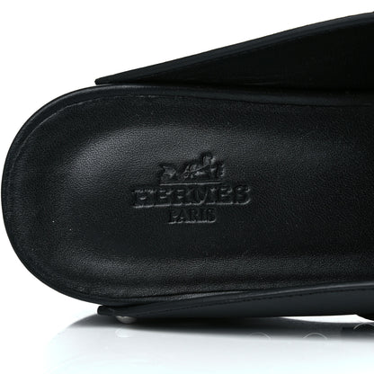 Hermes Calfskin Calya Mules 37 Black 7 of 14