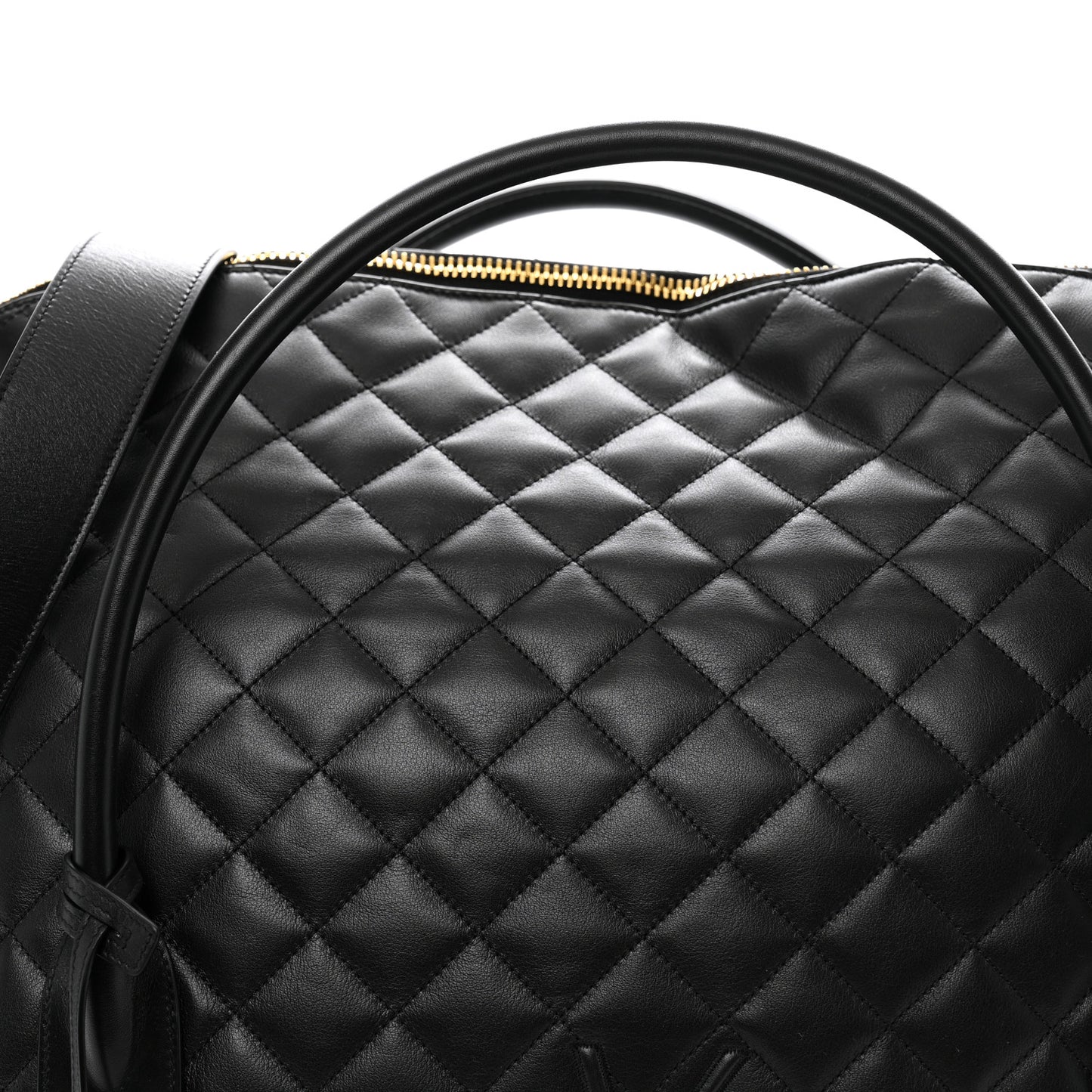 Calfskin Quilted ES Giant Travel Bag Black