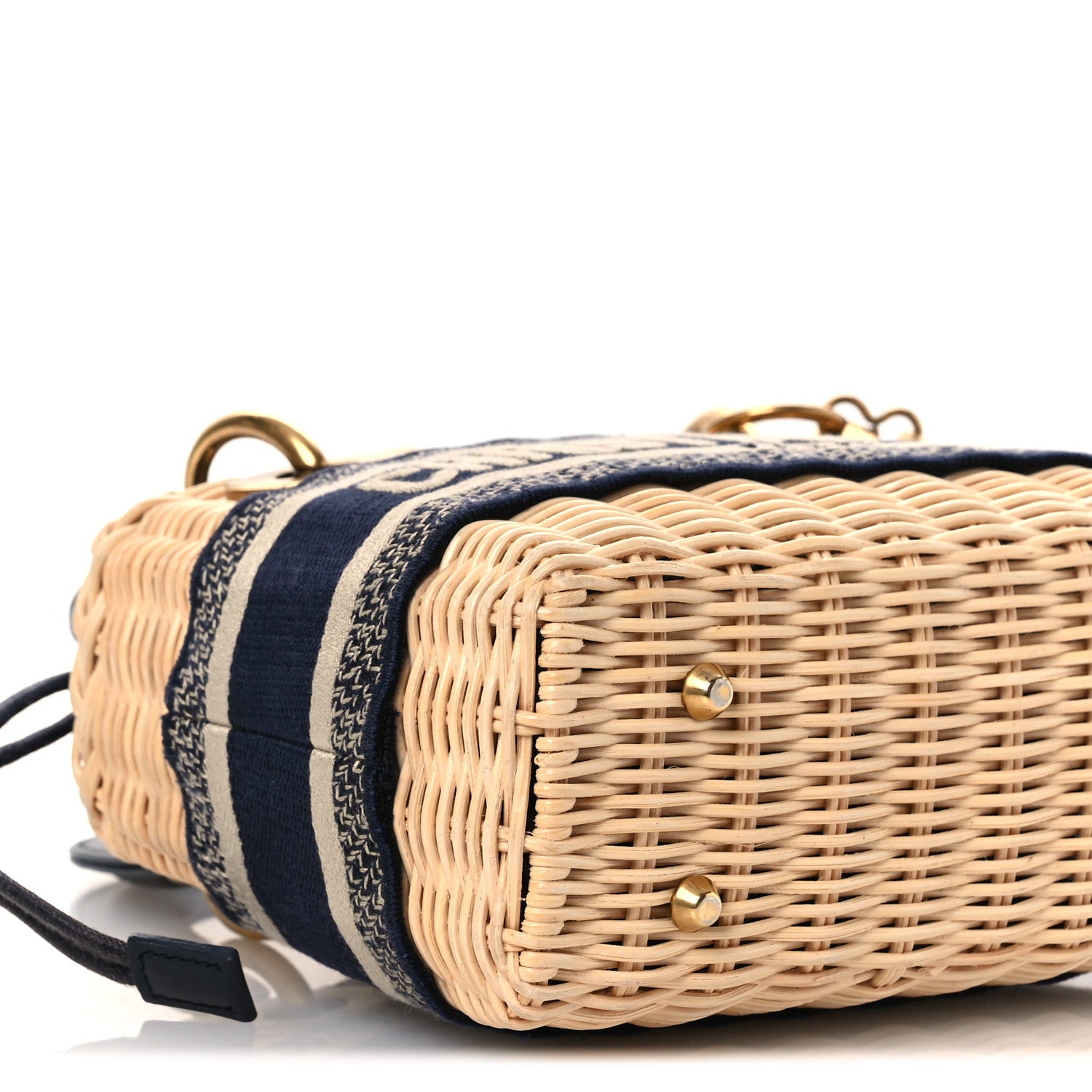 Christian Dior Wicker Oblique Mini Lady Dior Bag Blue 9 of 11