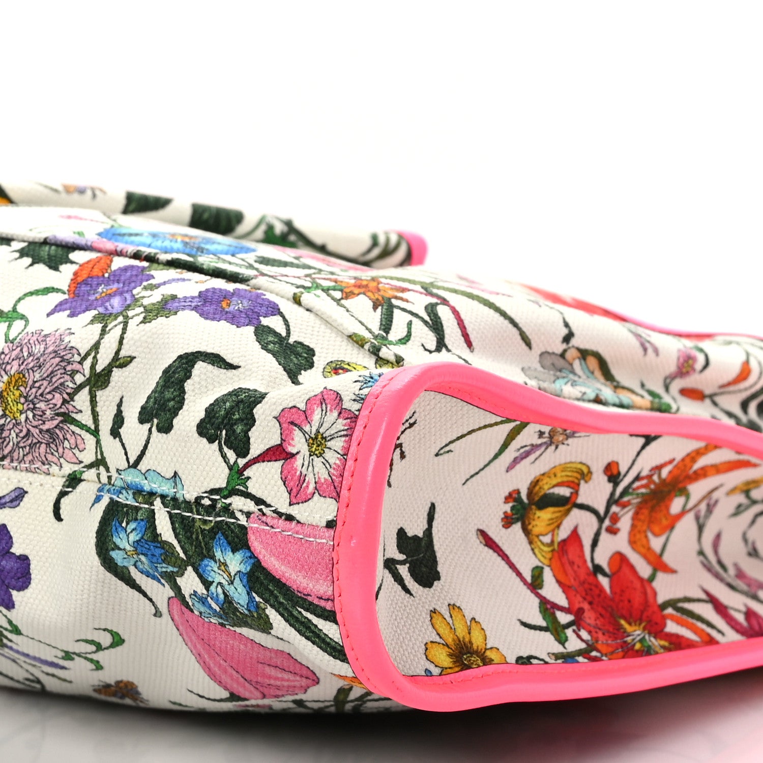 Gucci Canvas Flora Large Rajah Chain Tote White Multicolor Fuxia Fluo 10 of 10