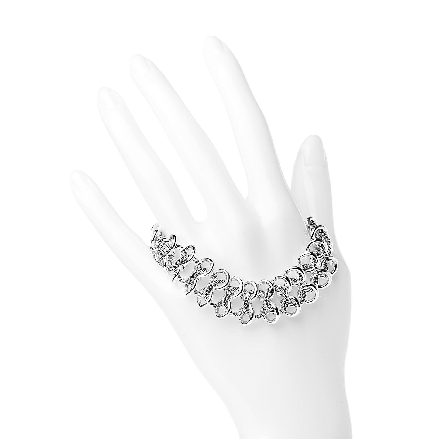 Sterling Silver 18K Yellow Gold Atlas Chainmail Link Bracelet