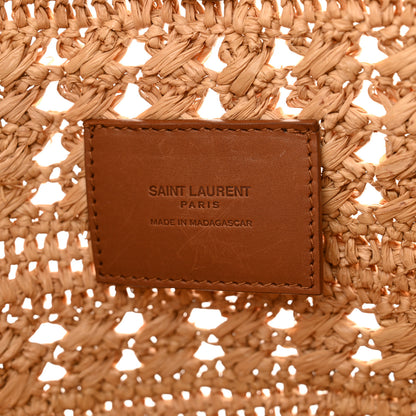 Saint Laurent Raffia Calfskin Small Panier Tote Naturel 6 of 10