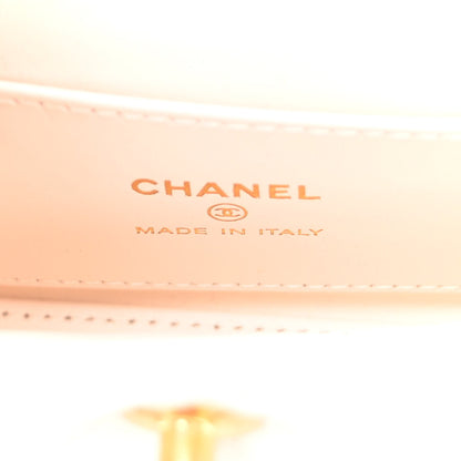 Chanel Shiny Aged Calfskin Quilted Mini Nano Kelly Shopper White 6 of 9