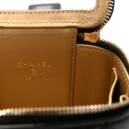 Chanel Lambskin Quilted Mini Pearl Crush Vanity Case With Chain Black 6 of 10