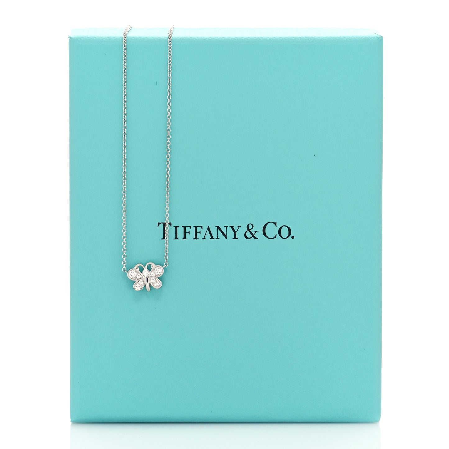 Platinum Diamond Small Enchant Butterfly Pendant Necklace