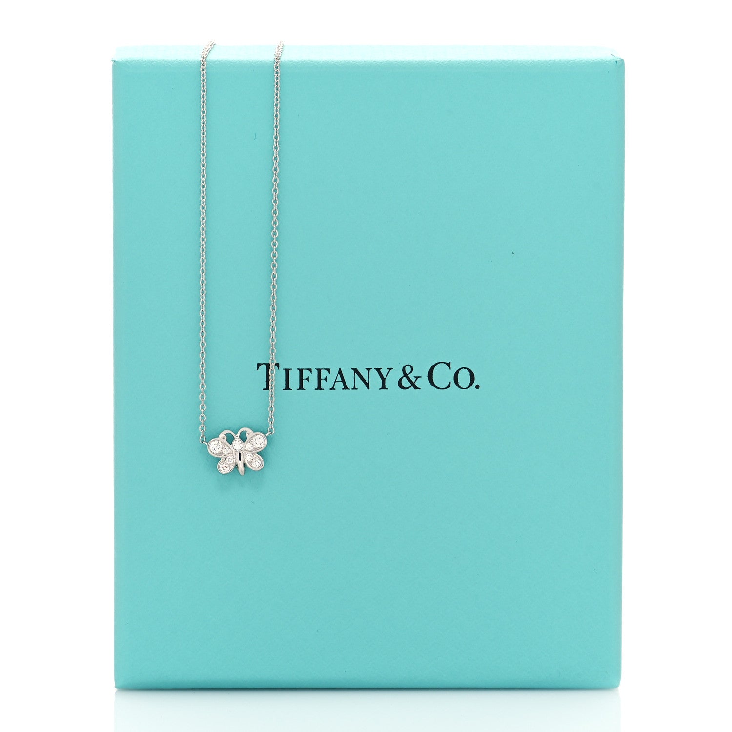 Tiffany Platinum Diamond Small Enchant Butterfly Pendant Necklace 5 of 5