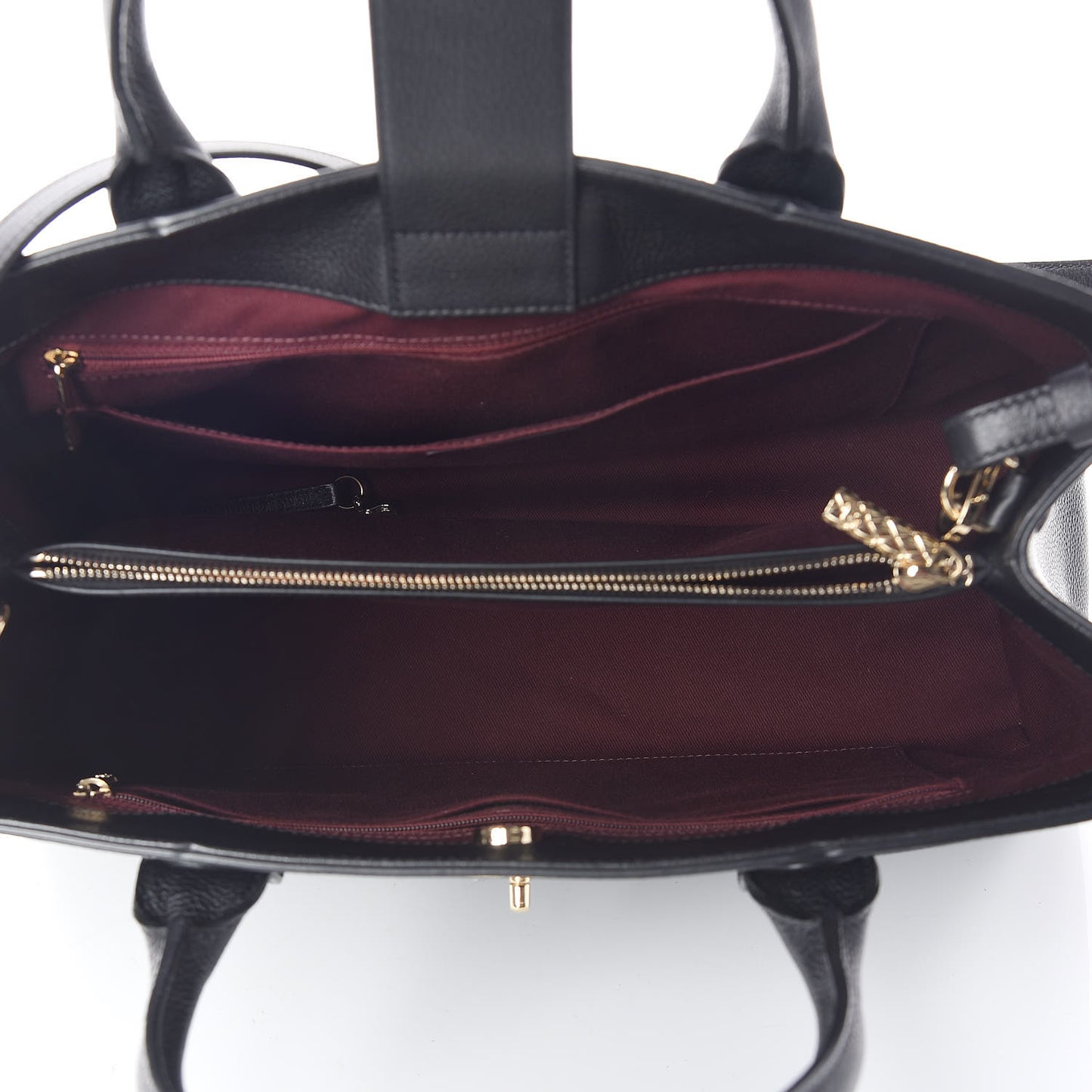 Grained Calfskin Medium Neo Executive Shopper Tote Black