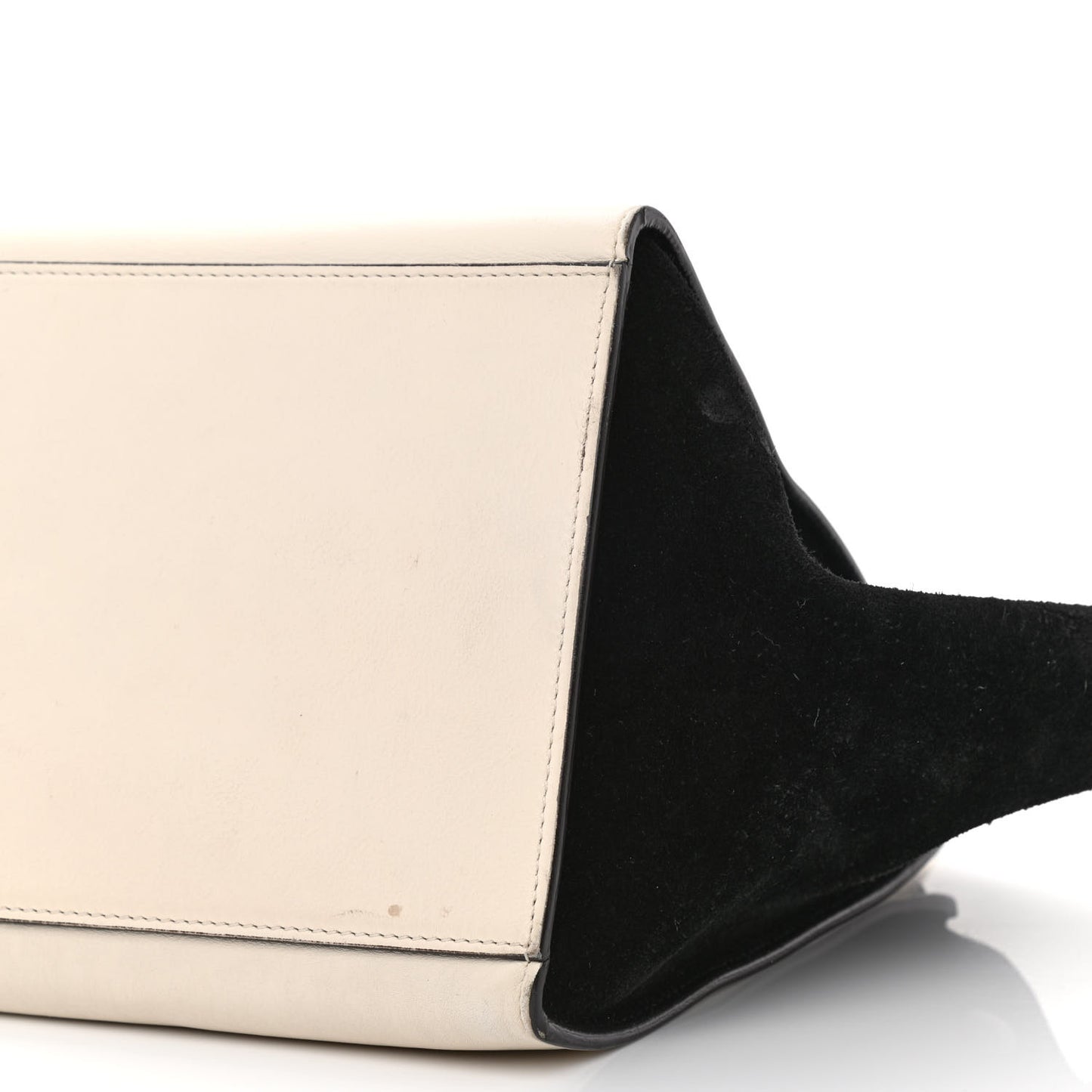 Calfskin Suede Whipsnake Medium Trapeze Black White