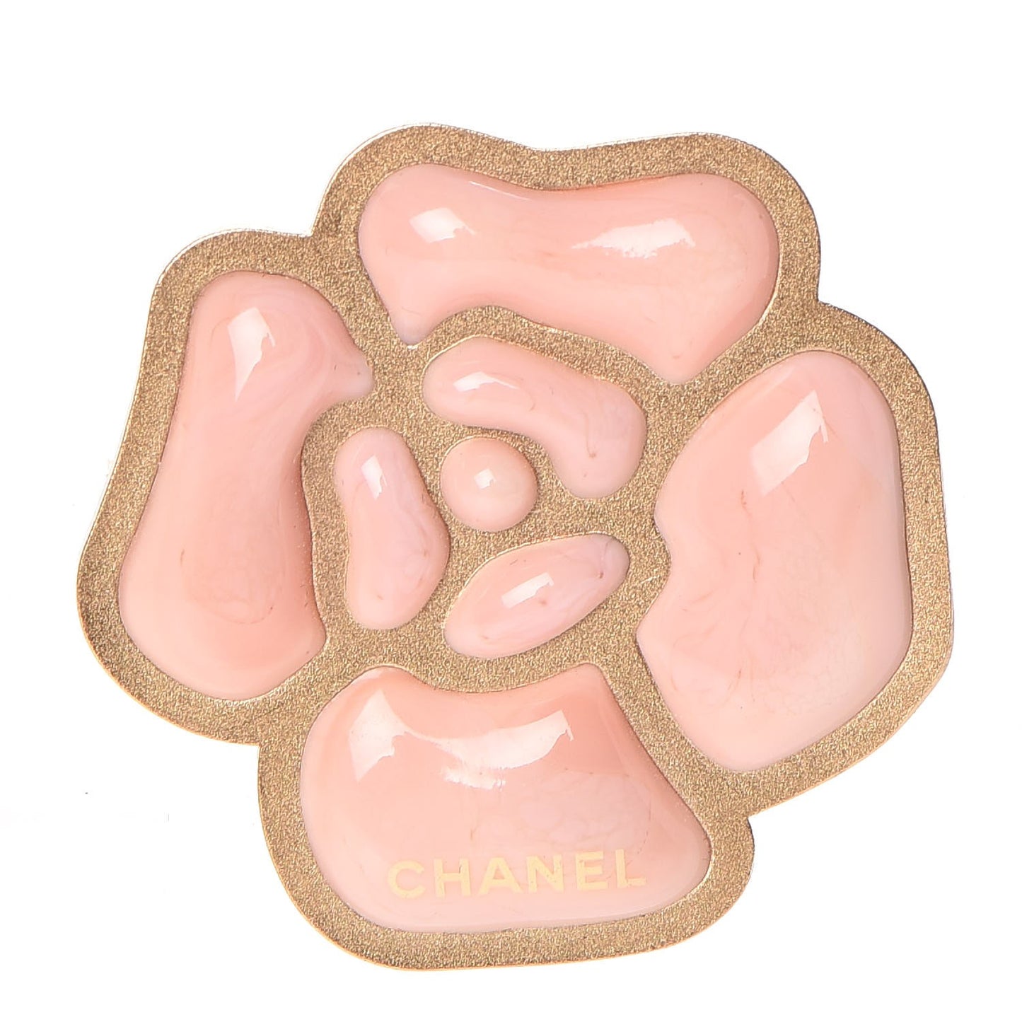 Enamel Camellia Brooch Pink