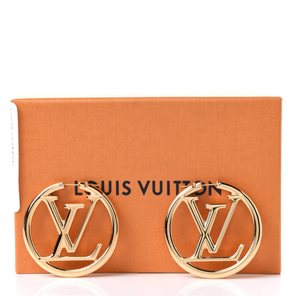 Louis Vuitton Metal Louise Hoop Earrings Gold 5 of 5