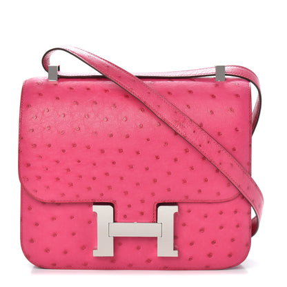 Hermes Ostrich Constance 24 Rose Tyrien 1 of 10