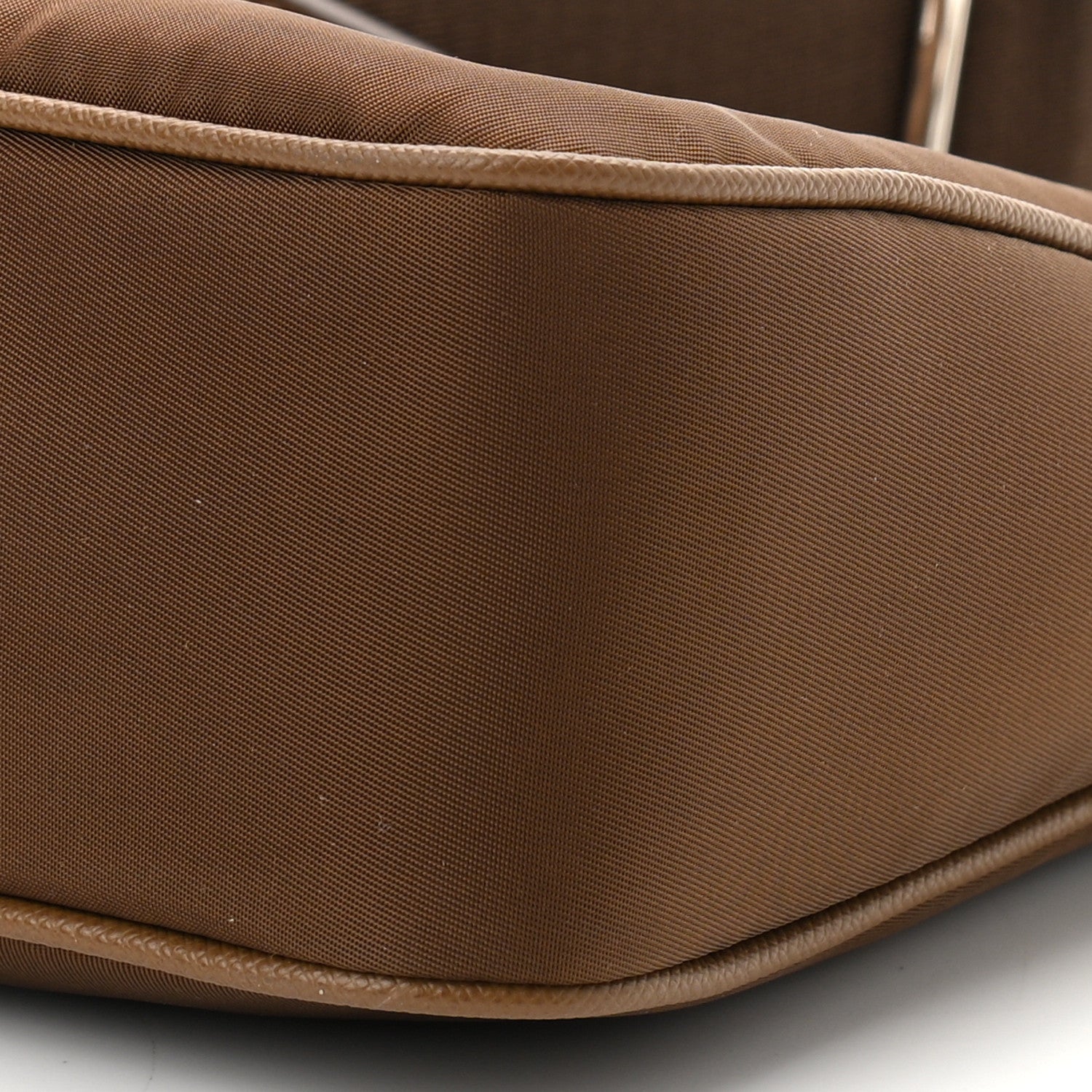 Prada Tessuto Nylon Saffiano Re-Edition 2005 Shoulder Bag Cacao 10 of 11