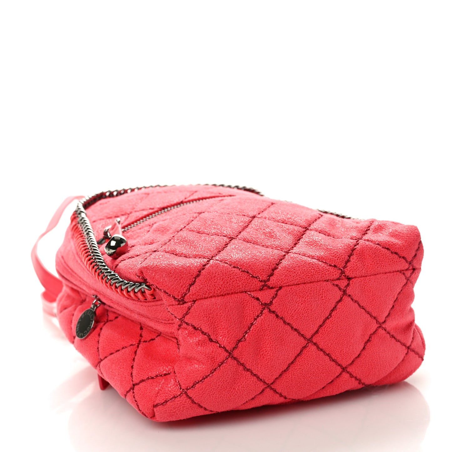 Shaggy Deer Quilted Mini Falabella Backpack Pink Fluo