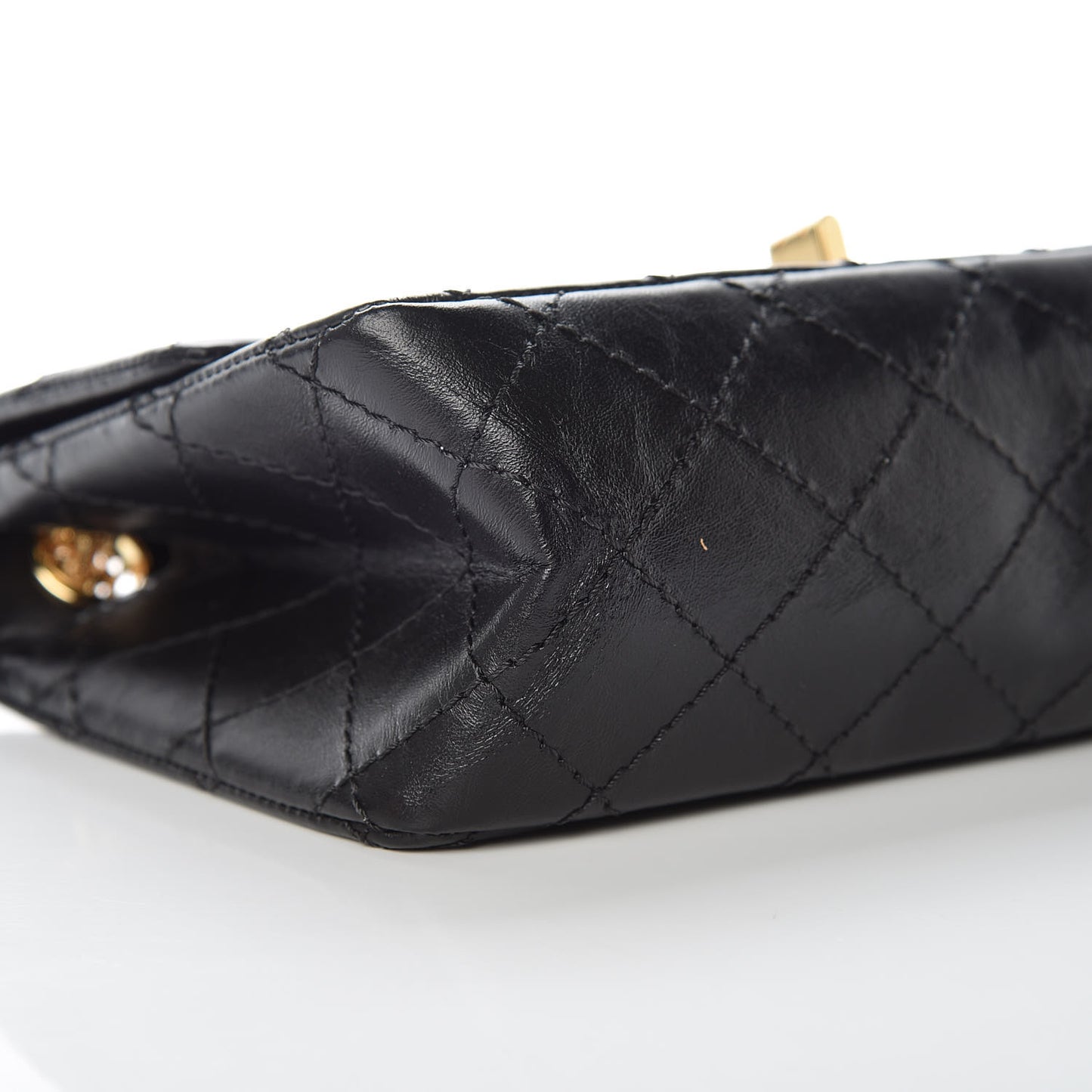 Aged Calfskin Quilted 2.55 Reissue Mini Flap Black
