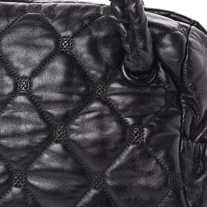 Chanel Lambskin Quilted Hidden Chain Bowler Black 13 of 14