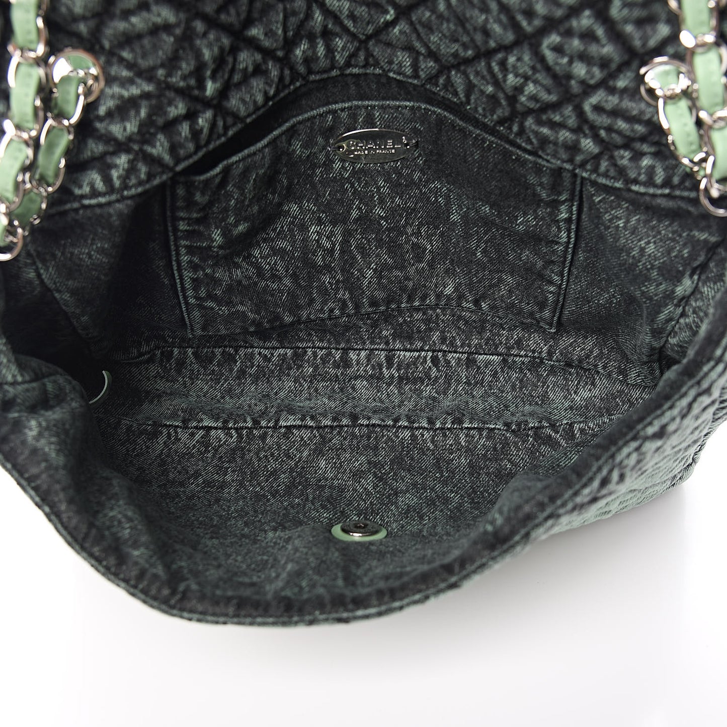 Denim Quilted Denimpression Flap Green Black