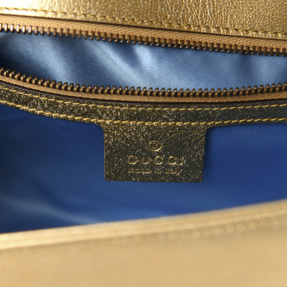 Gucci Metallic Calfskin Matelasse Small GG Marmont Shoulder Bag Gold Pink 8 of 10