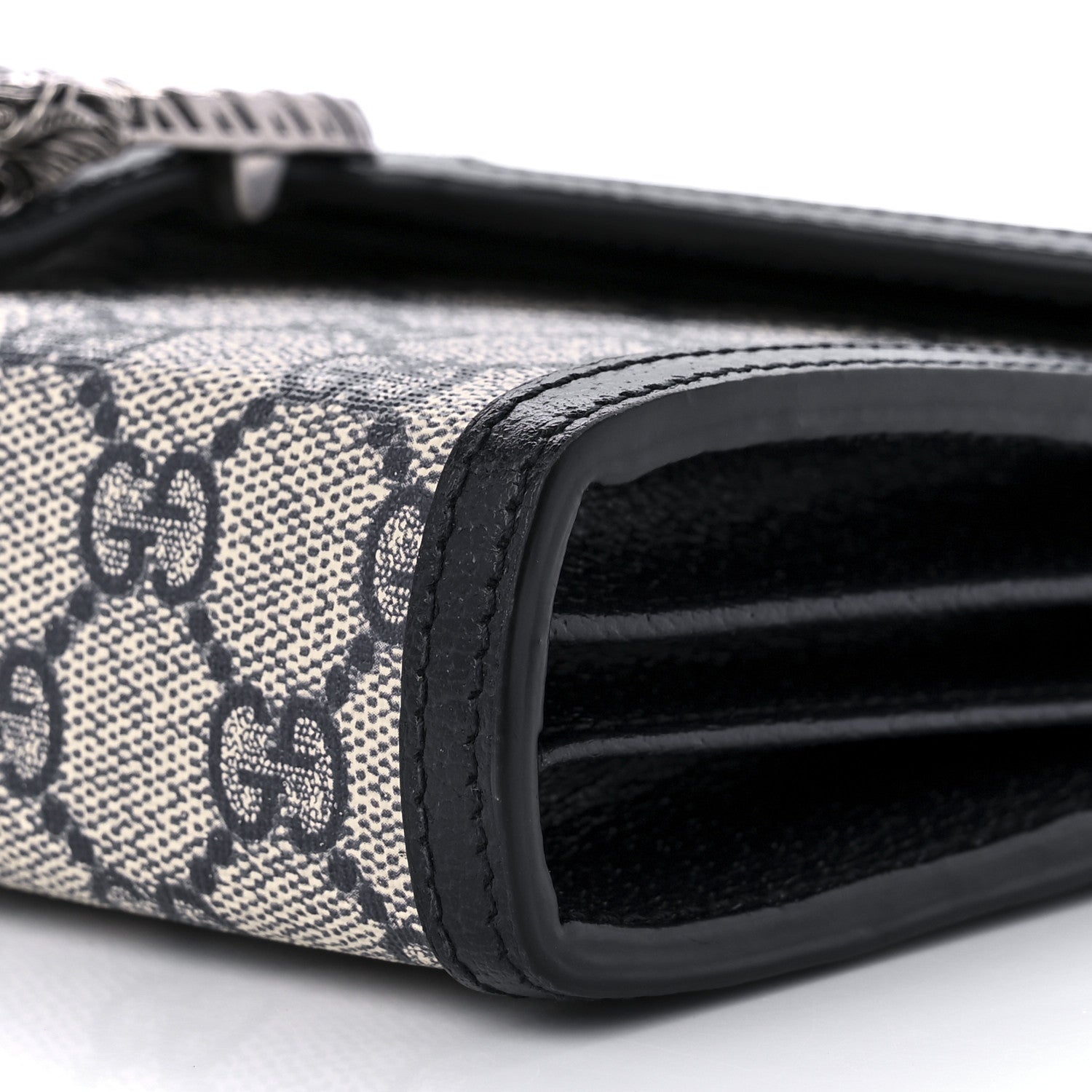 Gucci GG Supreme Monogram Textured Dollar Calfskin Mini Dionysus Chain Wallet Beige Blue 7 of 7
