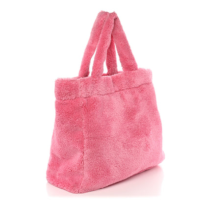 Prada Terry Cloth Tote Bag Petalo Black 3 of 10