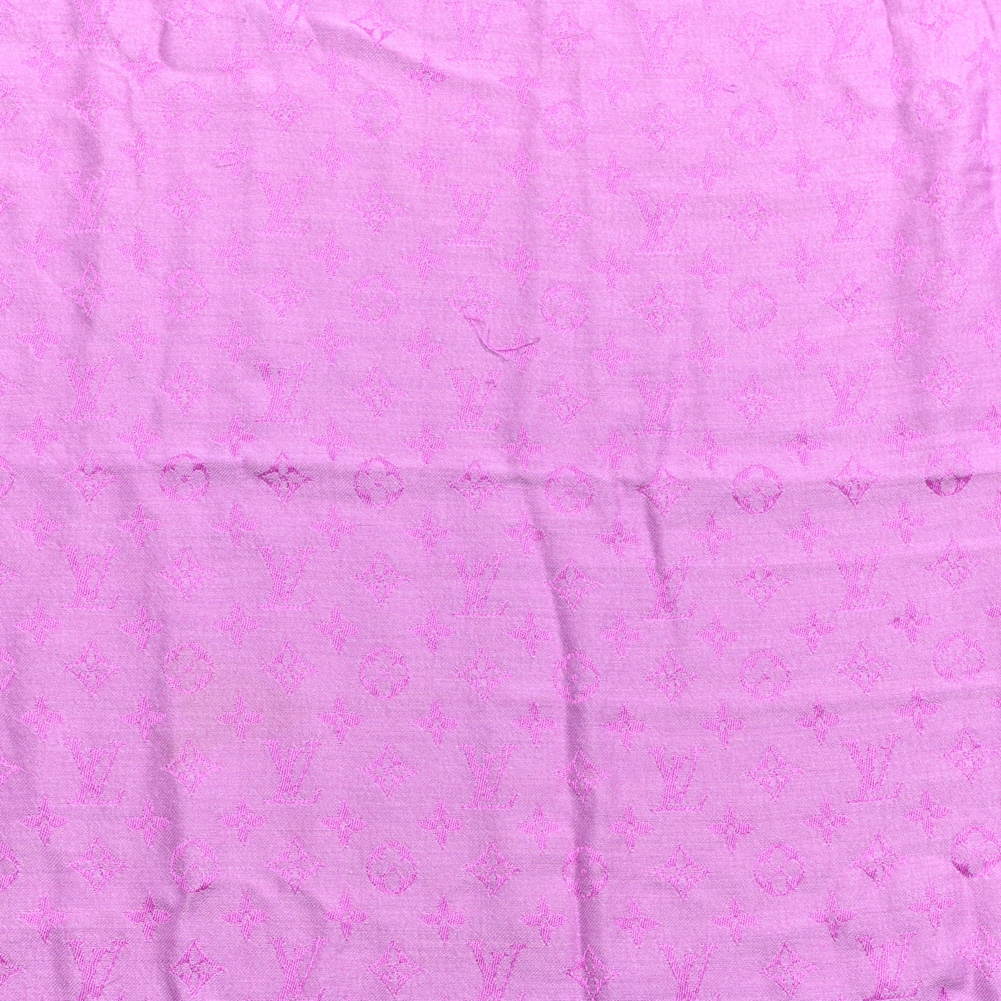 Silk Wool Monogram Denim Shawl Cyclamen Pink