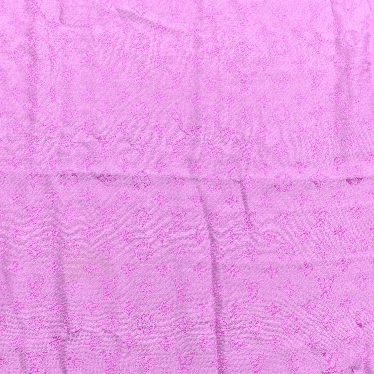 Louis Vuitton Silk Wool Monogram Denim Shawl Cyclamen Pink 3 of 4