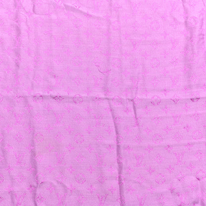 Louis Vuitton Silk Wool Monogram Denim Shawl Cyclamen Pink 3 of 4